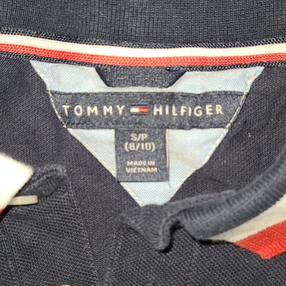 HILFIGER navy blue polo youth v-neck t shirt - Picture 4 of 4